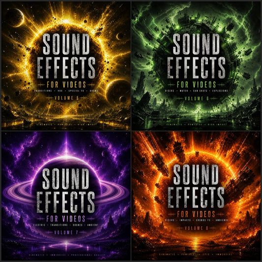 Sound Effects FX For Video Editing Bundle Volumes 5-8