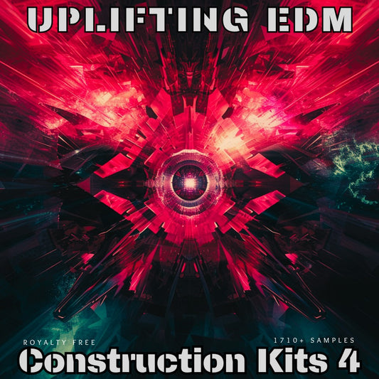 Album cover for 'Uplifting EDM Construction Kits 4' with a red and black abstract design.