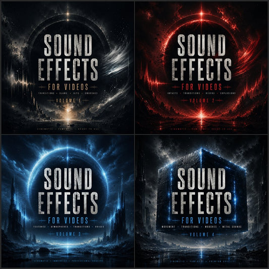 Sound Effects FX For Video Editing Bundle Volumes 1-4